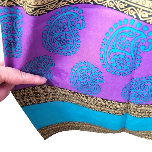 Guru NWT 100% Silk Easy Living Peasant Dress Large/X- Large - Picture 8 of 9